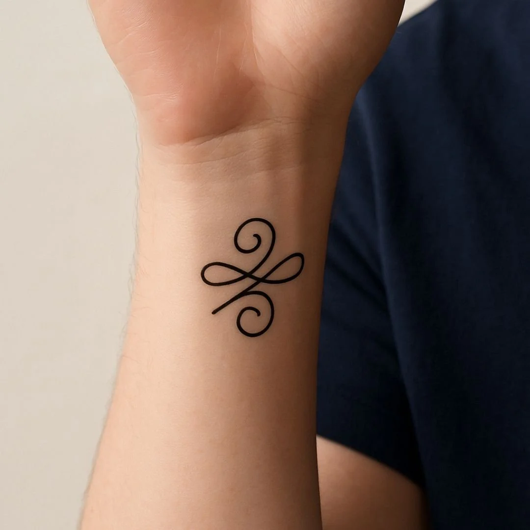 Intertwined swirl temporary tattoo