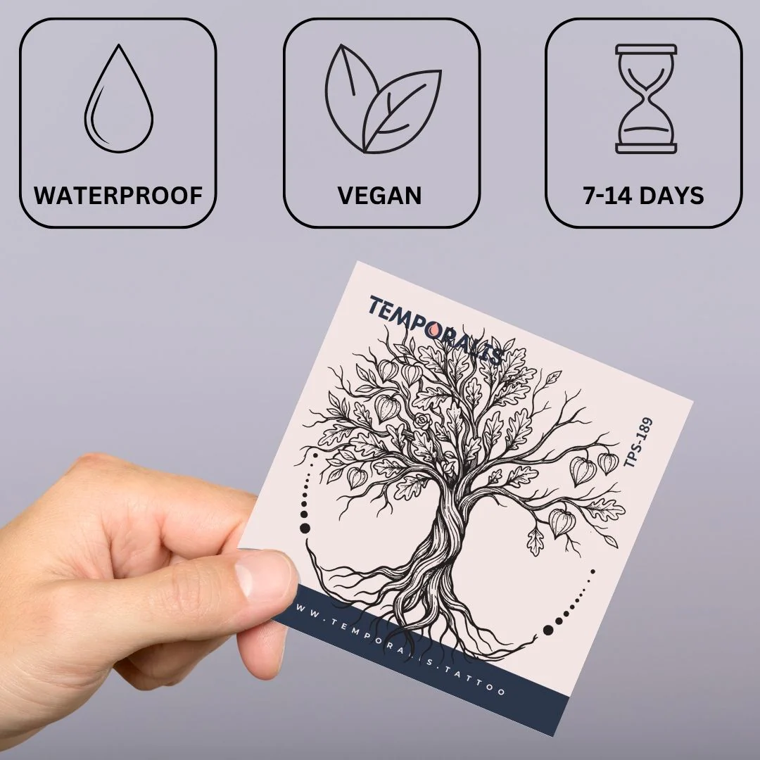 Ornamental tree with roots temporary tattoo - Image 3