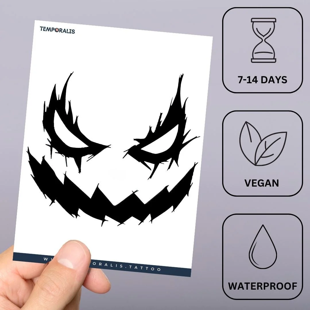 Evil Pumpkin Face Tattoo - Image 3