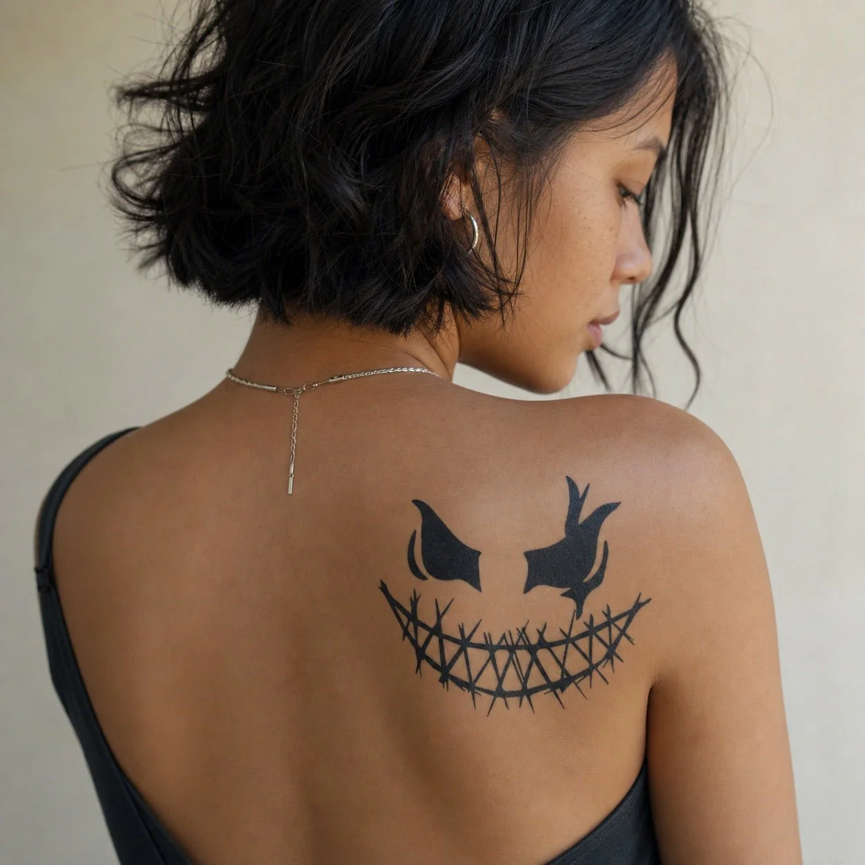 Evil Pumpkin Face Tattoo