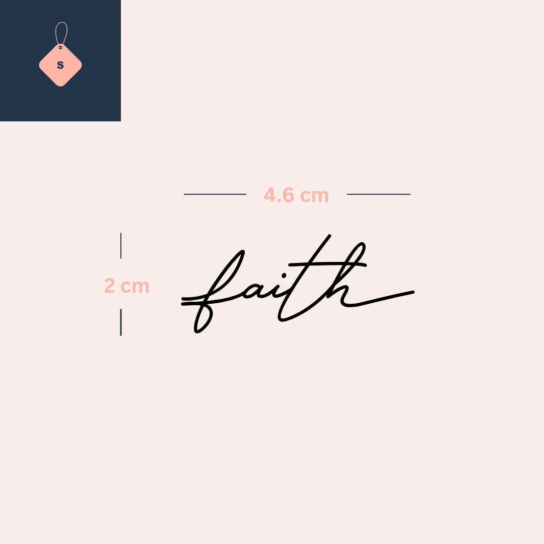 Faith cursive script temporary tattoo - Image 4