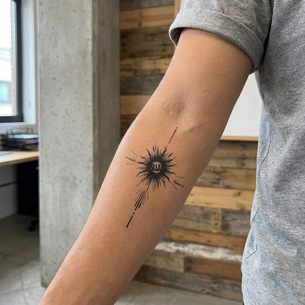 Fist Explosion Sun Tattoo