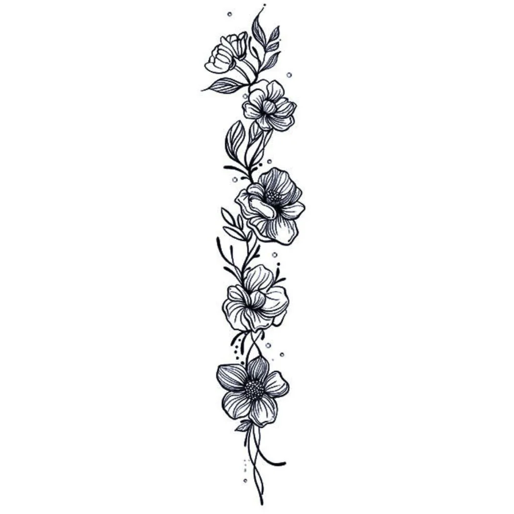 Floral Branch Garland Tattoo - Image 2