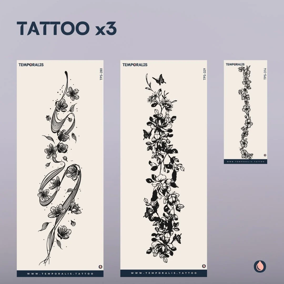 Floral Garland - XL Tattoo Kit (3 tattoos)
