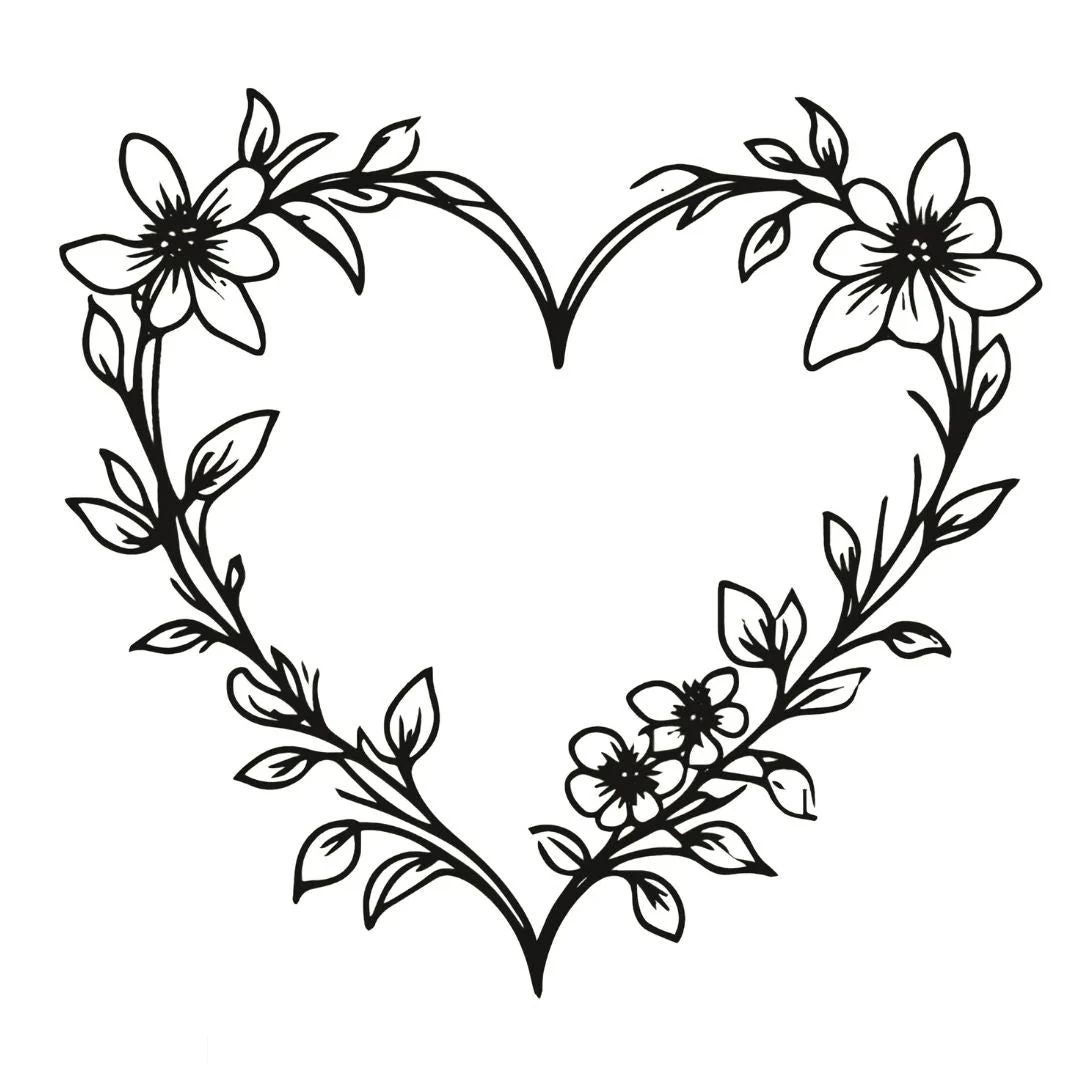 Floral Heart Wreath Tattoo - Image 2
