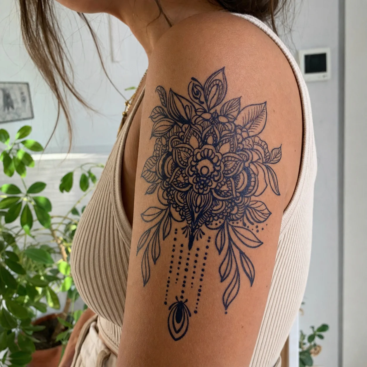 Floral Mandala Chandelier Tattoo