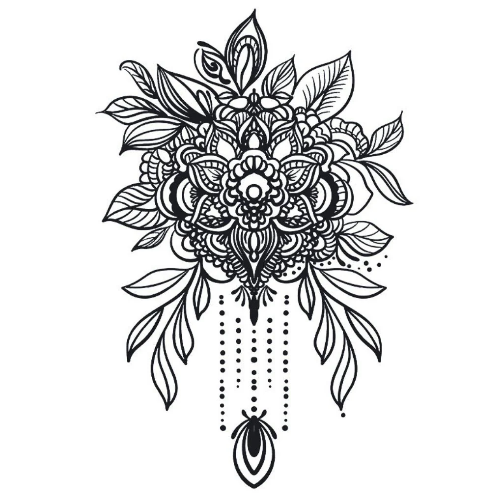 Floral Mandala Chandelier Tattoo - Image 2