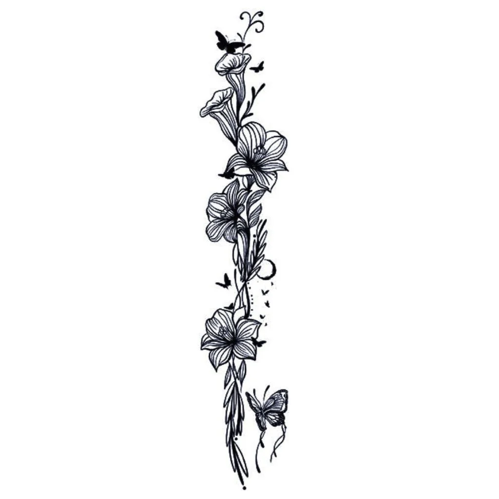 Floral Vine & Butterfly Tattoo - Image 2