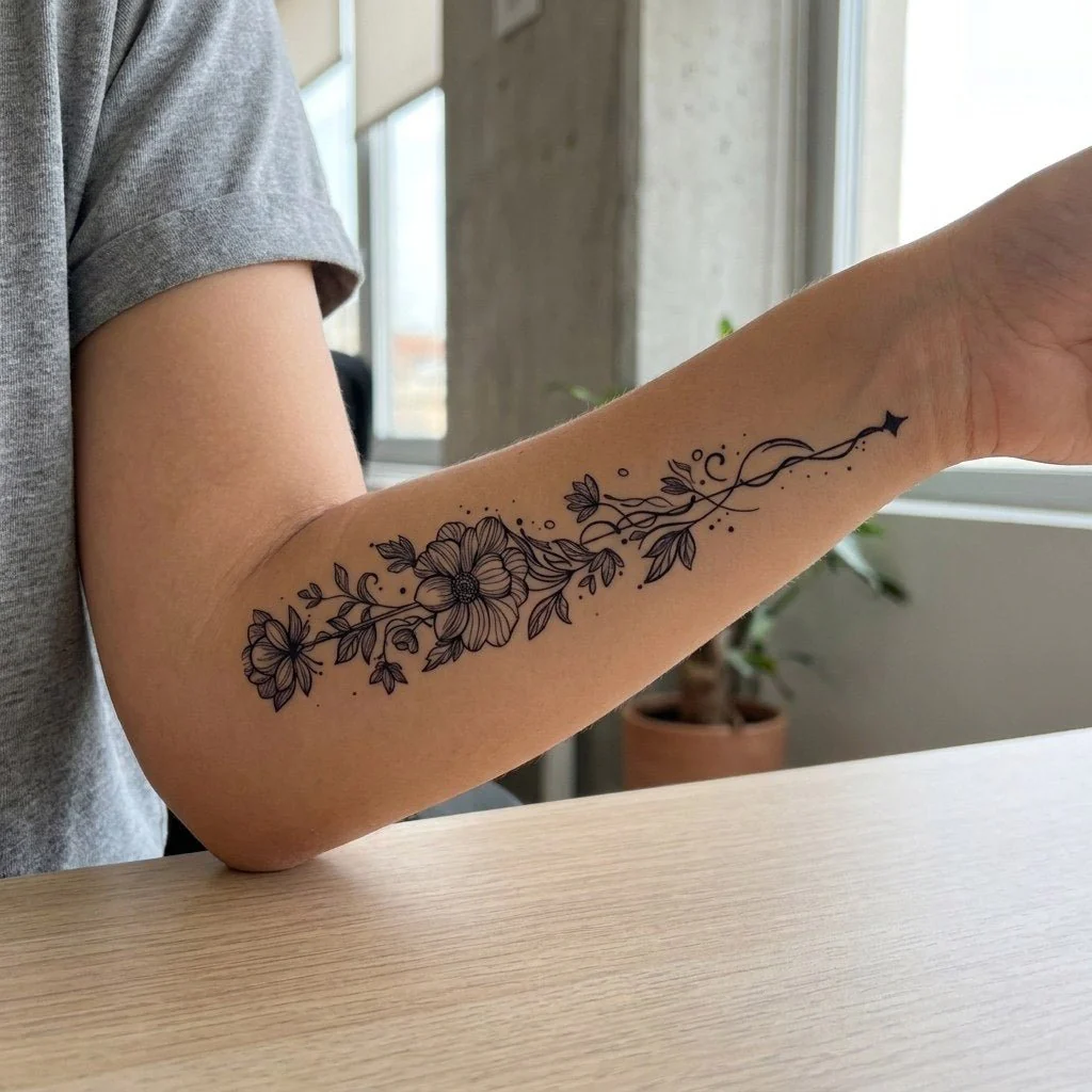 Floral Vine Garland Tattoo