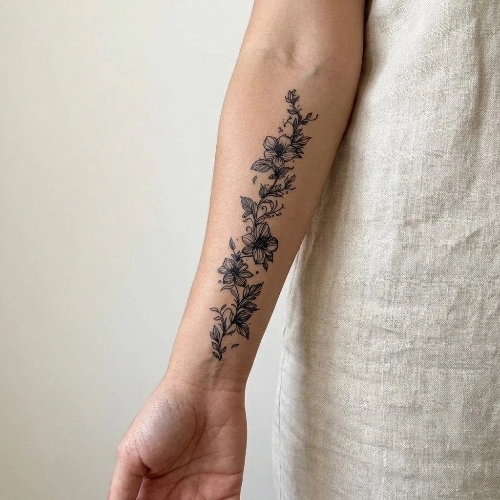 Floral Vine Garland Tattoo