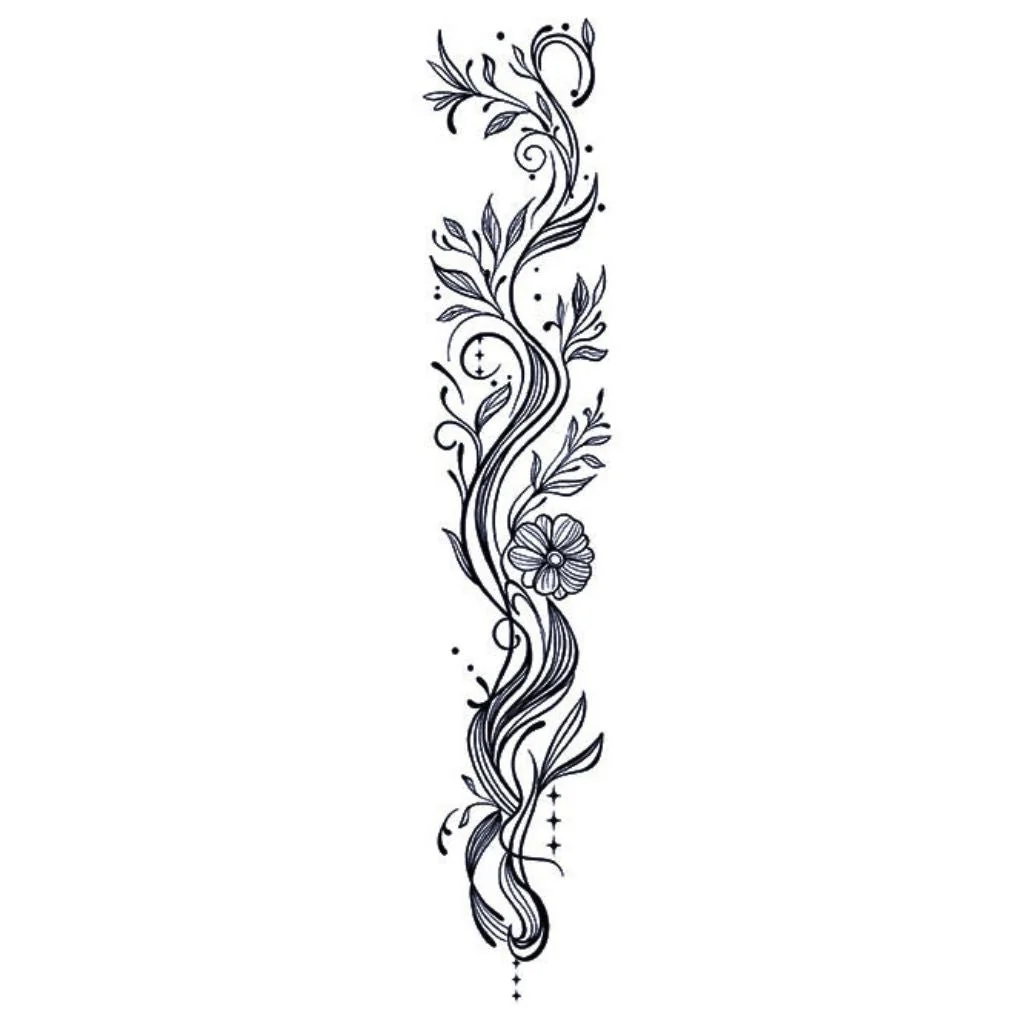 Floral Wave Banner Tattoo - Image 2
