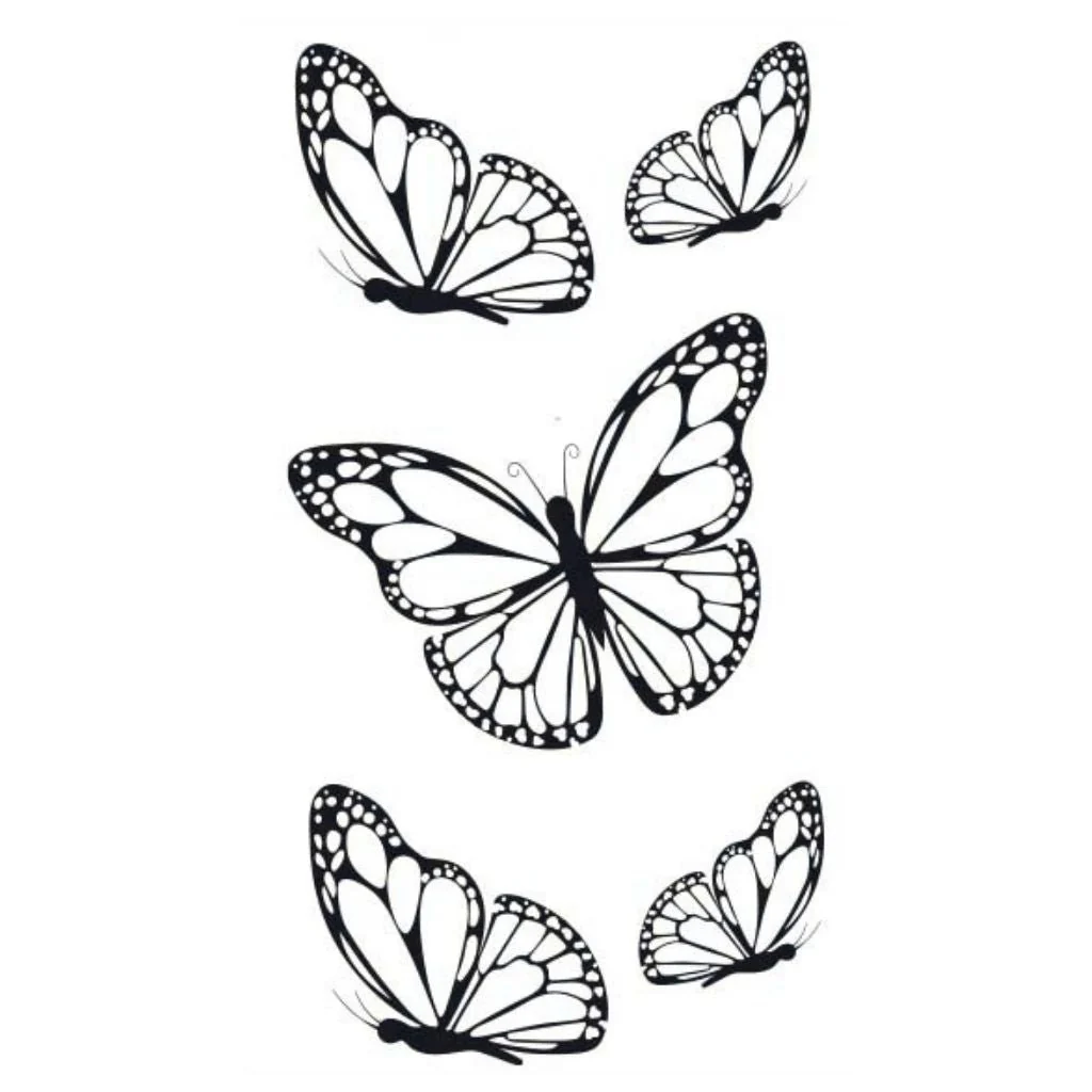 5 Flying Butterflies