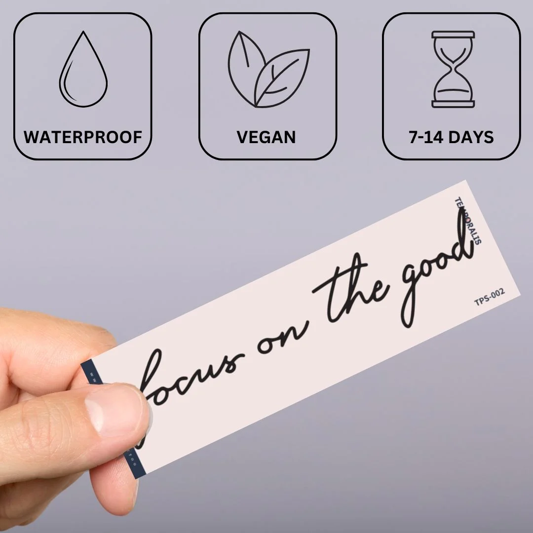 Focus on the good script temporary tattoo - Image 3