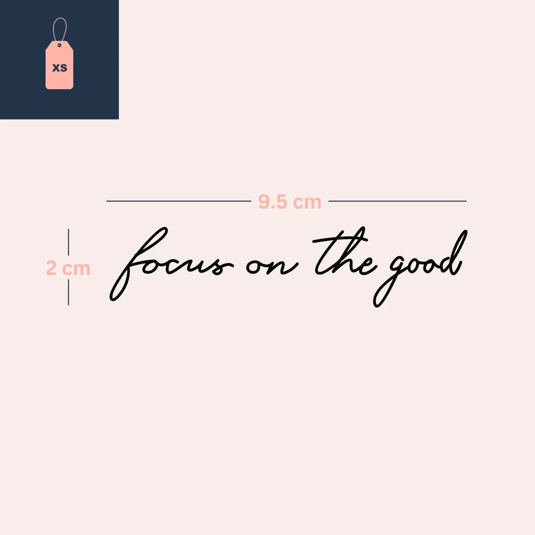Focus on the good script temporary tattoo - Image 4