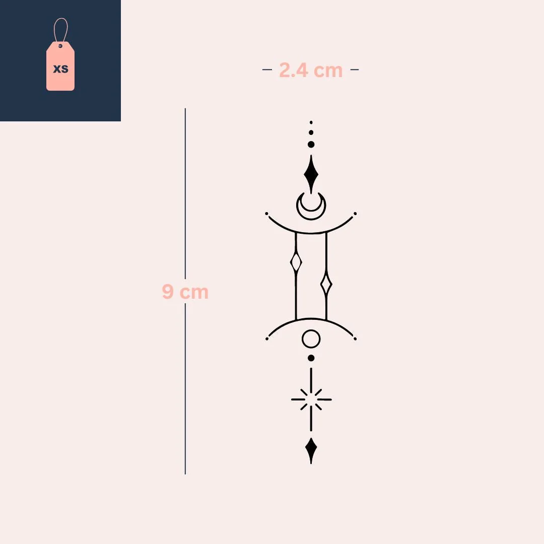 Celestial Gemini zodiac temporary tattoo - Image 4