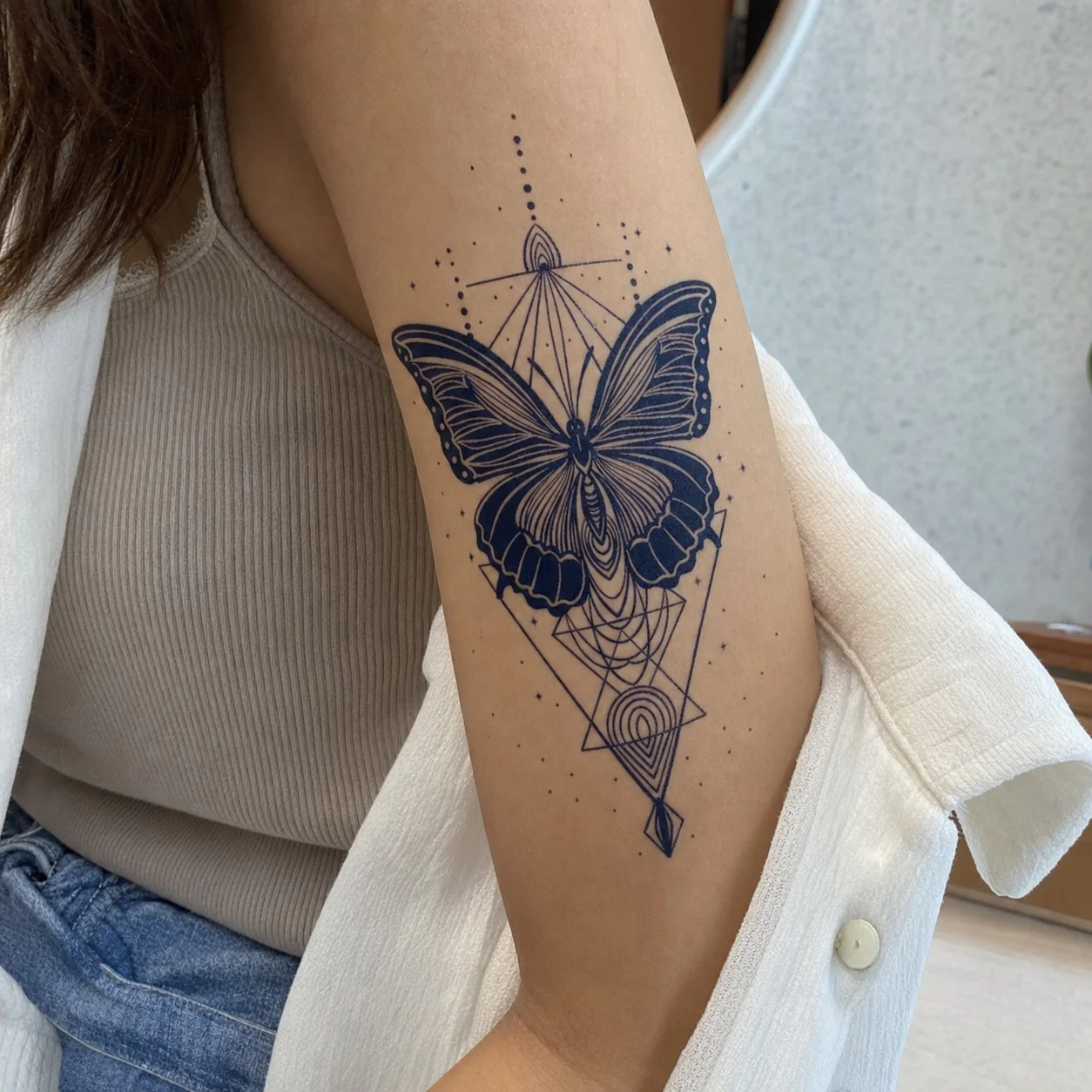 Geometric Butterfly Tattoo