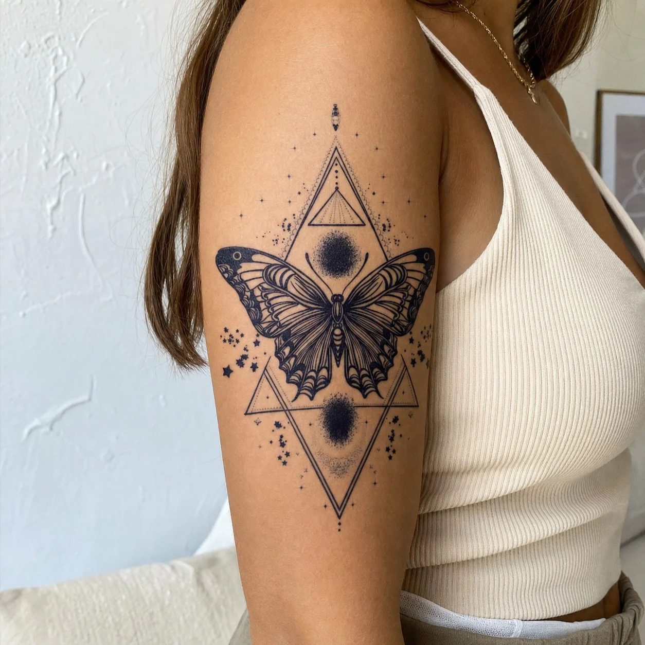 Geometric Butterfly Tattoo