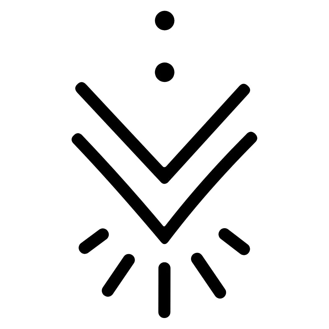 Downward chevrons and light burst temporary tattoo - Image 2