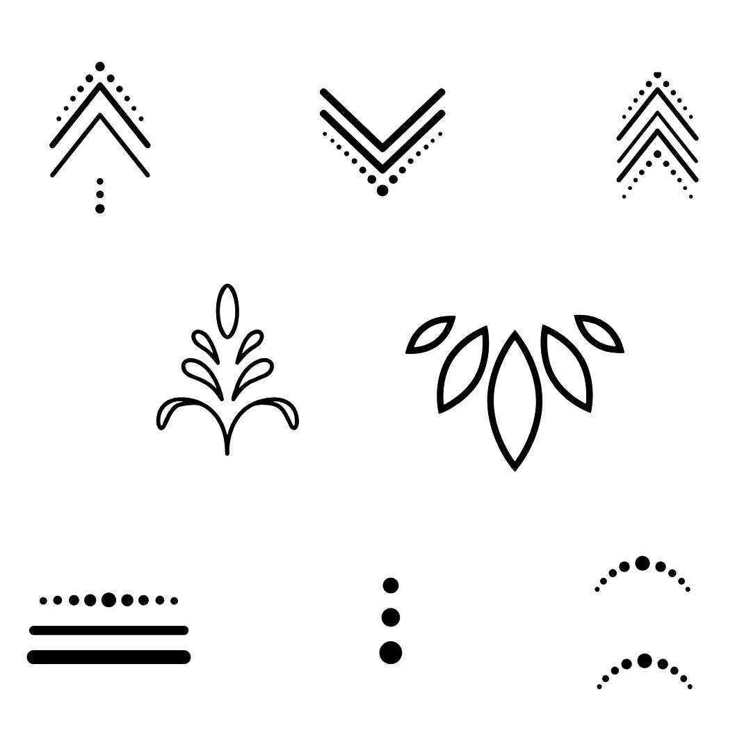 Mini set of 8 geometric finger temporary tattoos - Image 3