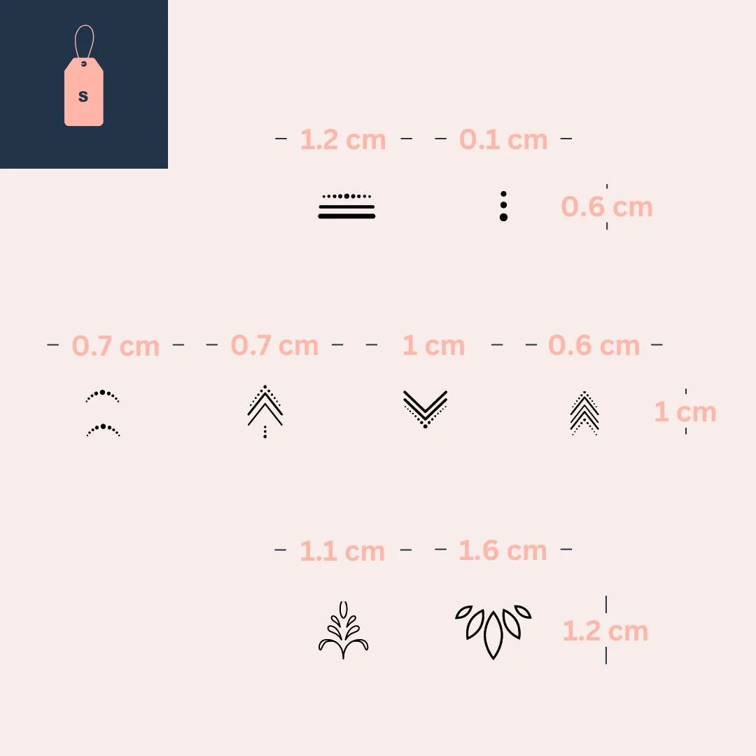 Mini set of 8 geometric finger temporary tattoos - Image 5