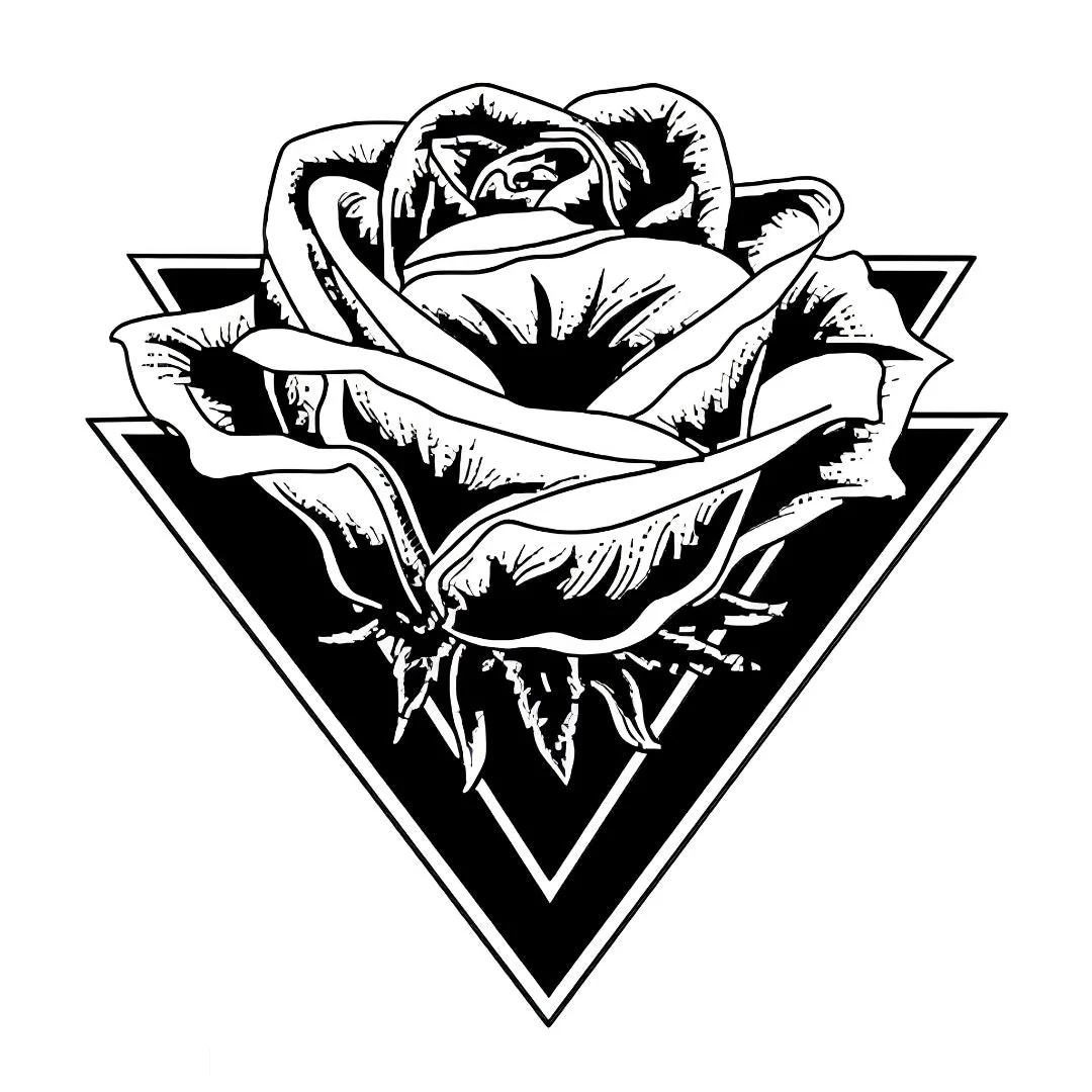 Geometric Rose Triangle Tattoo - Image 2