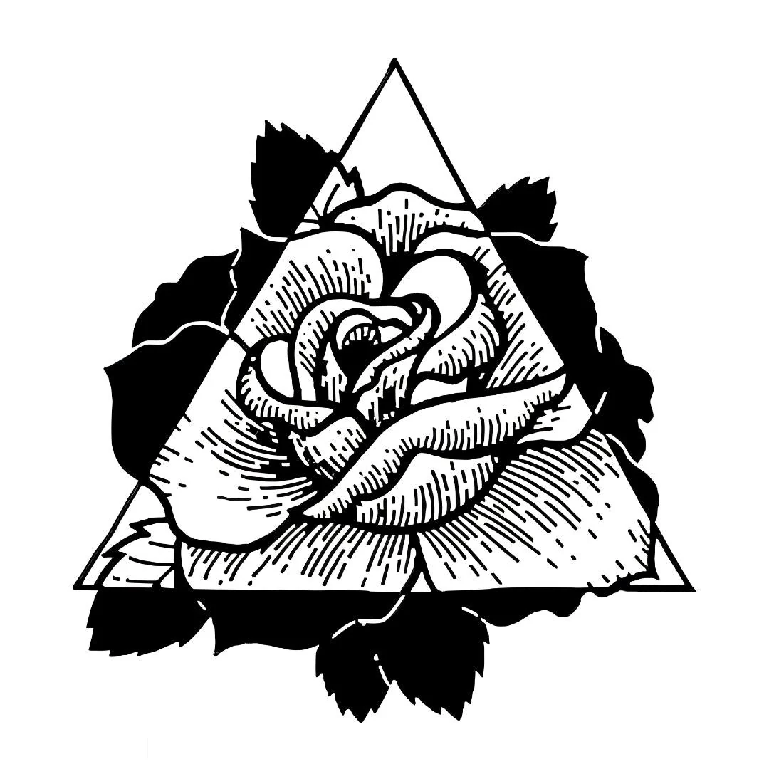 Geometric Rose Triangle Tattoo - Image 2