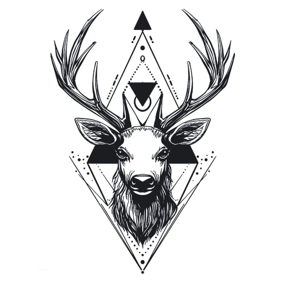 Geometric Stag Head Tattoo - Image 2