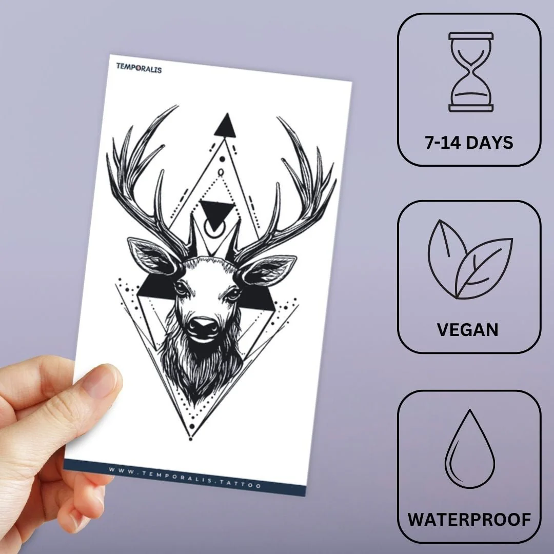 Geometric Stag Head Tattoo - Image 3
