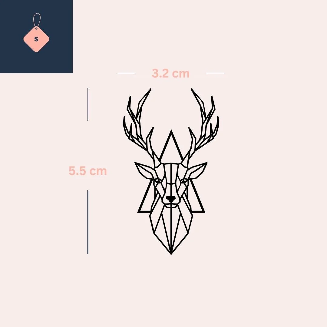 Geometric deer head temporary tattoo - Image 4