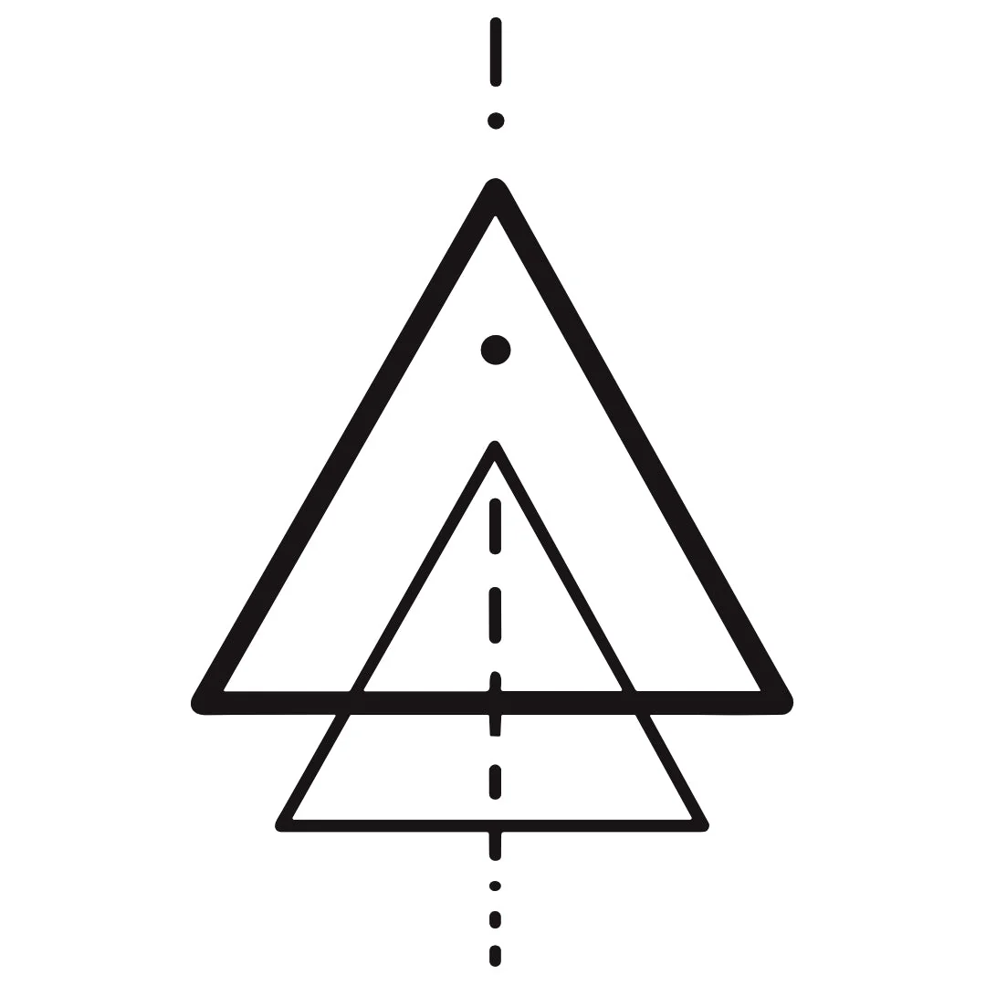 Temporary tattoo with layered geometric triangles and dotted line - Image 2