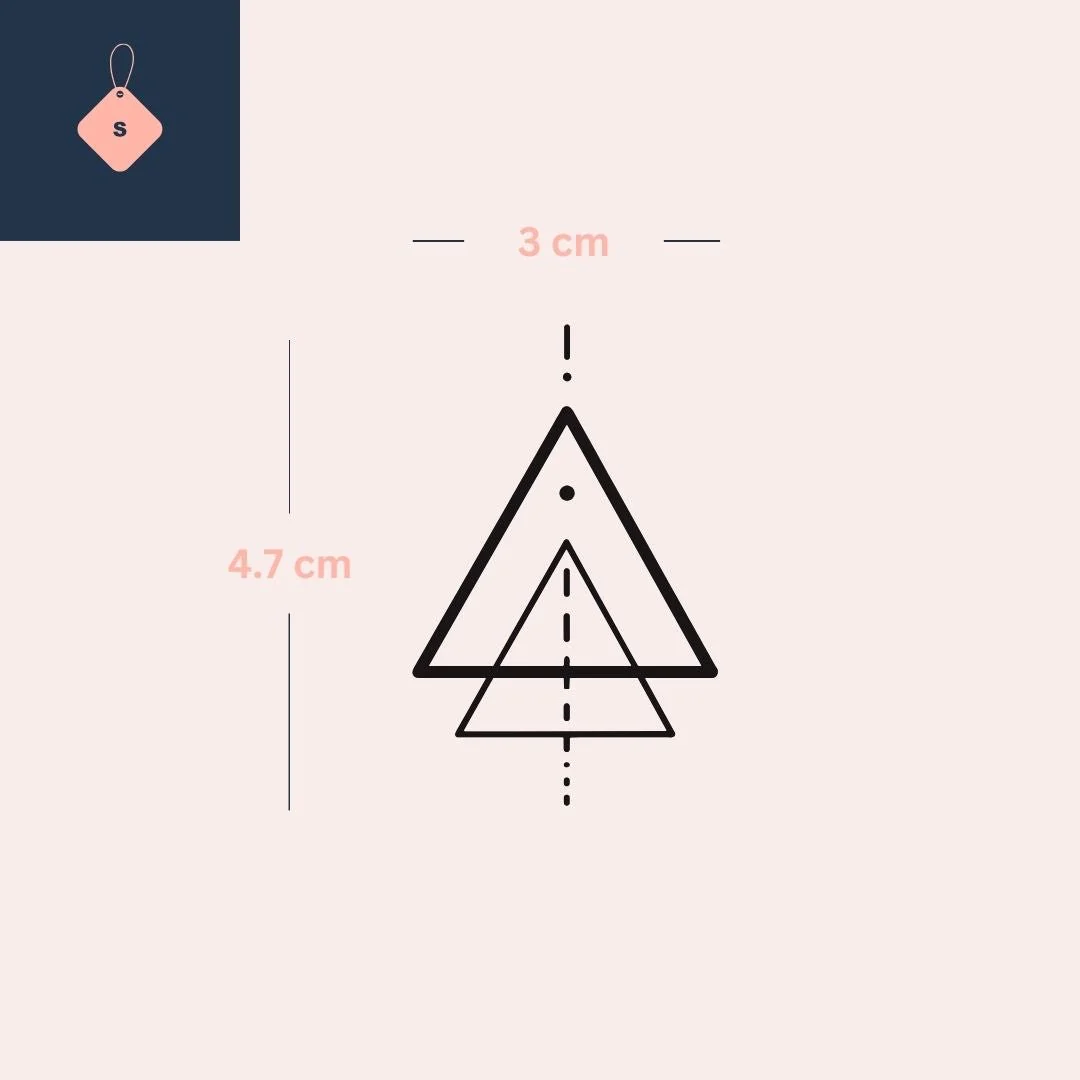 Temporary tattoo with layered geometric triangles and dotted line - Image 4