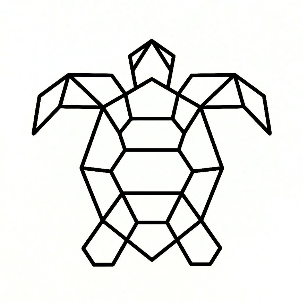 Geometric turtle temporary tattoo - Image 2