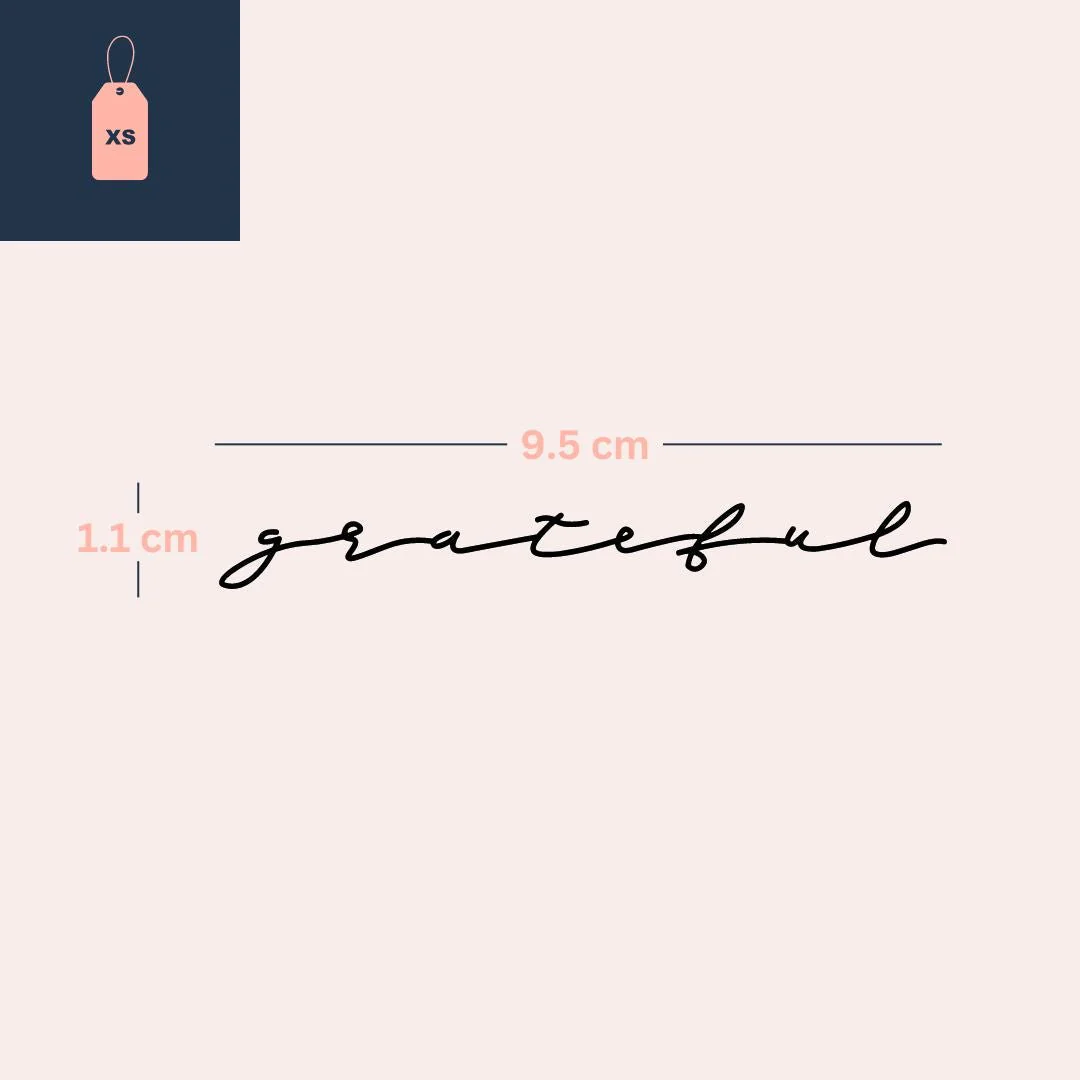 grateful' script temporary tattoo - Image 4