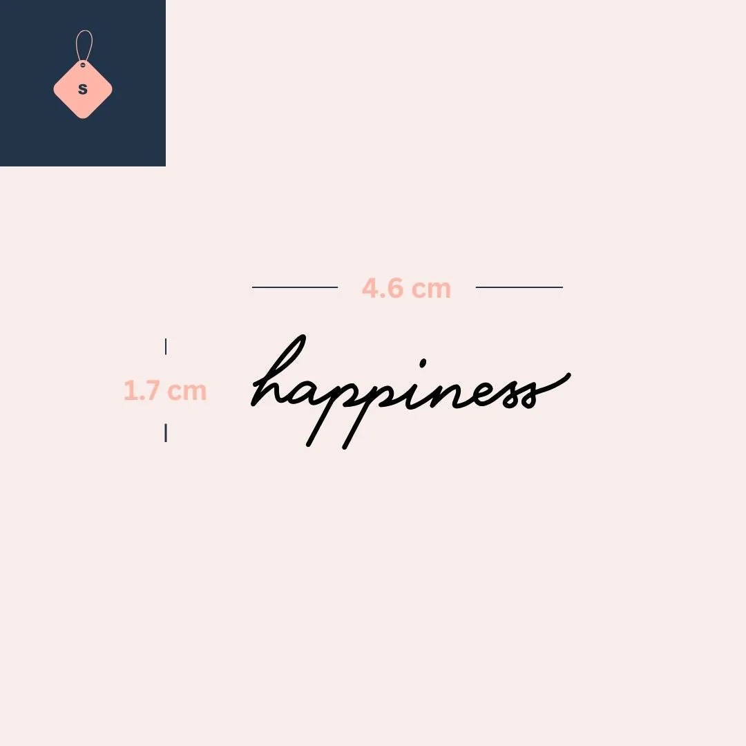 Happiness cursive script temporary tattoo - Image 4