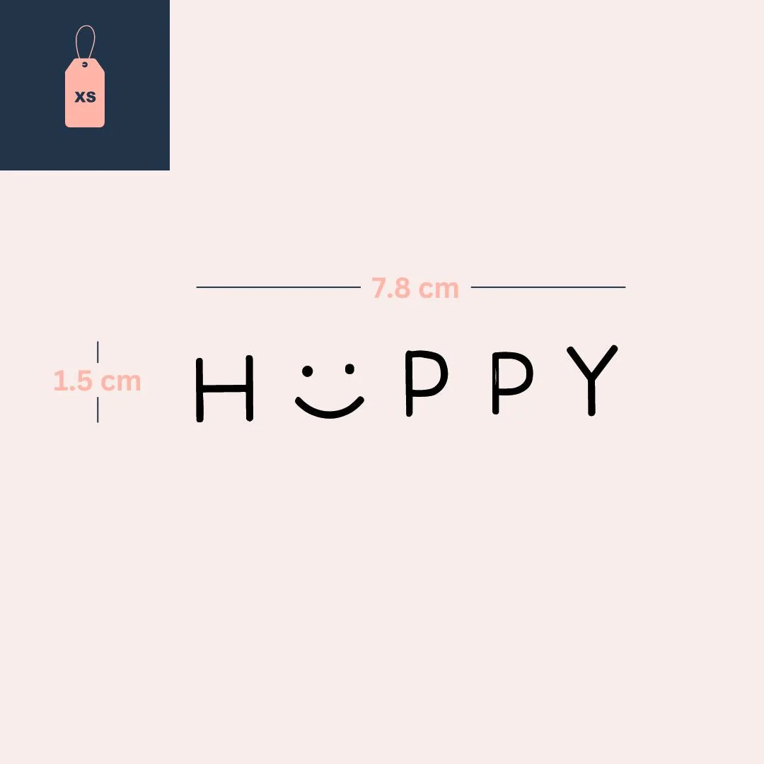 HAPPY temporary tattoo with A as a smiley - Image 4