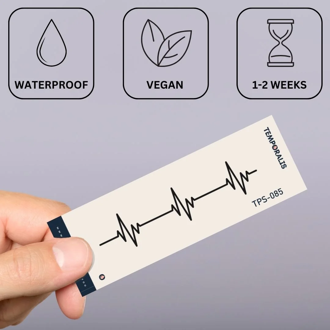 Heartbeat line temporary tattoo - Image 3