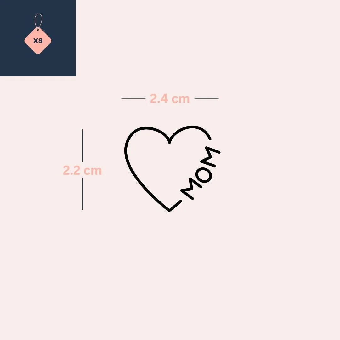 MOM Heart Outline Temporary Tattoo - Image 4