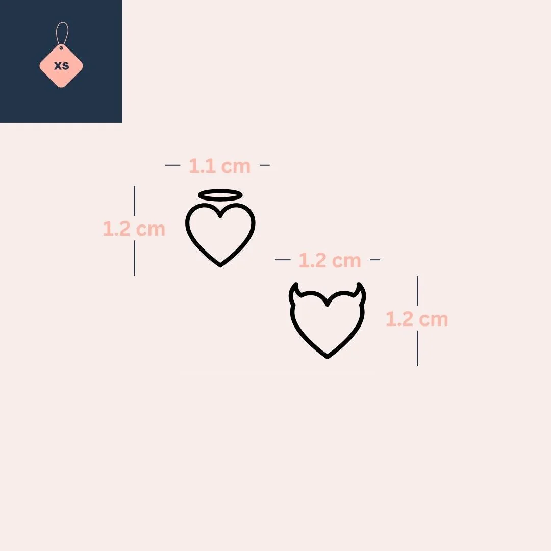 Angel & Devil Hearts temporary tattoo - Image 4
