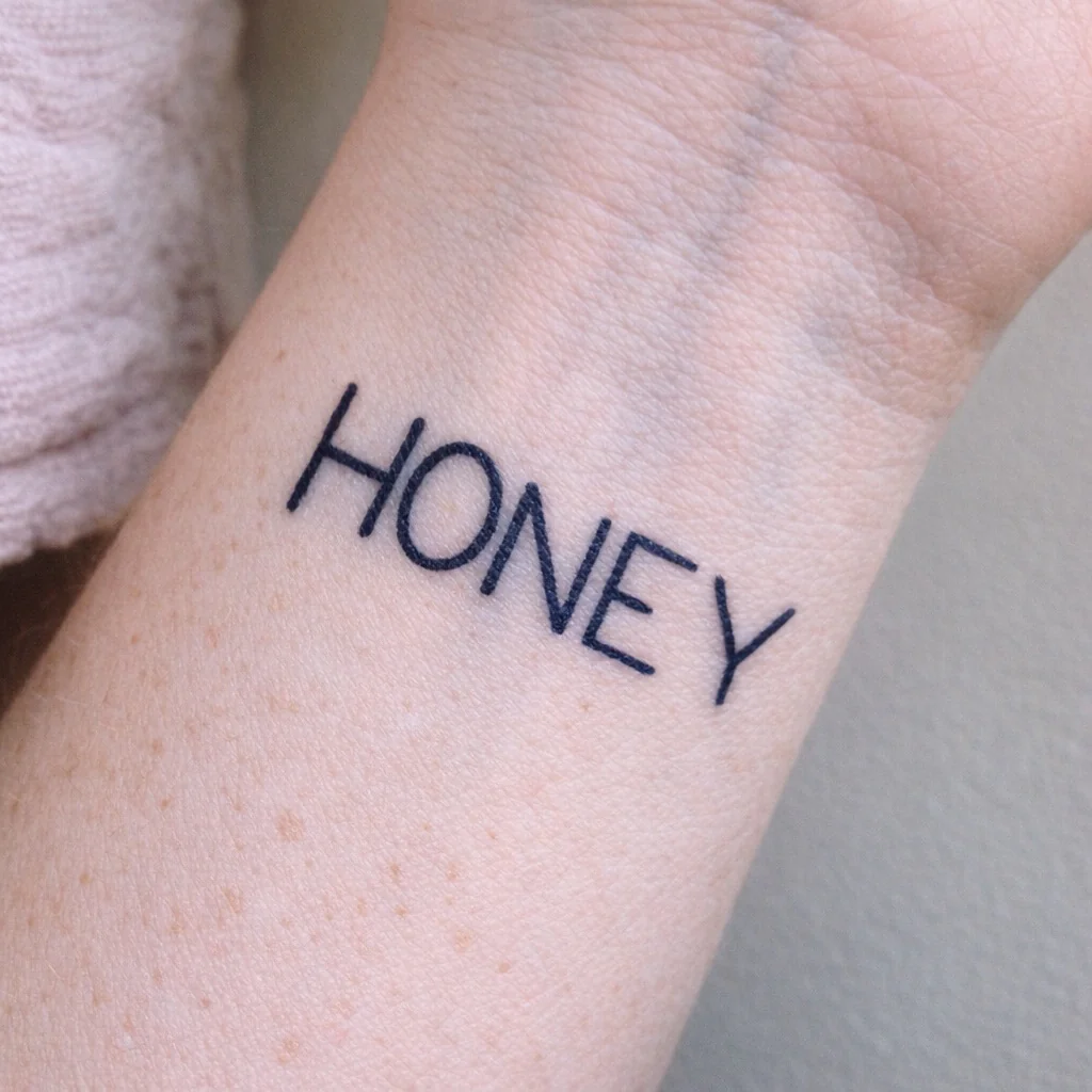 Honey Lettering Tattoo