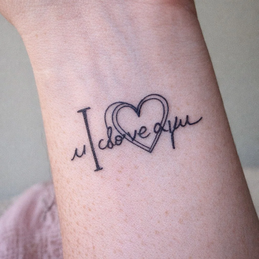 I Love You Heart Tattoo