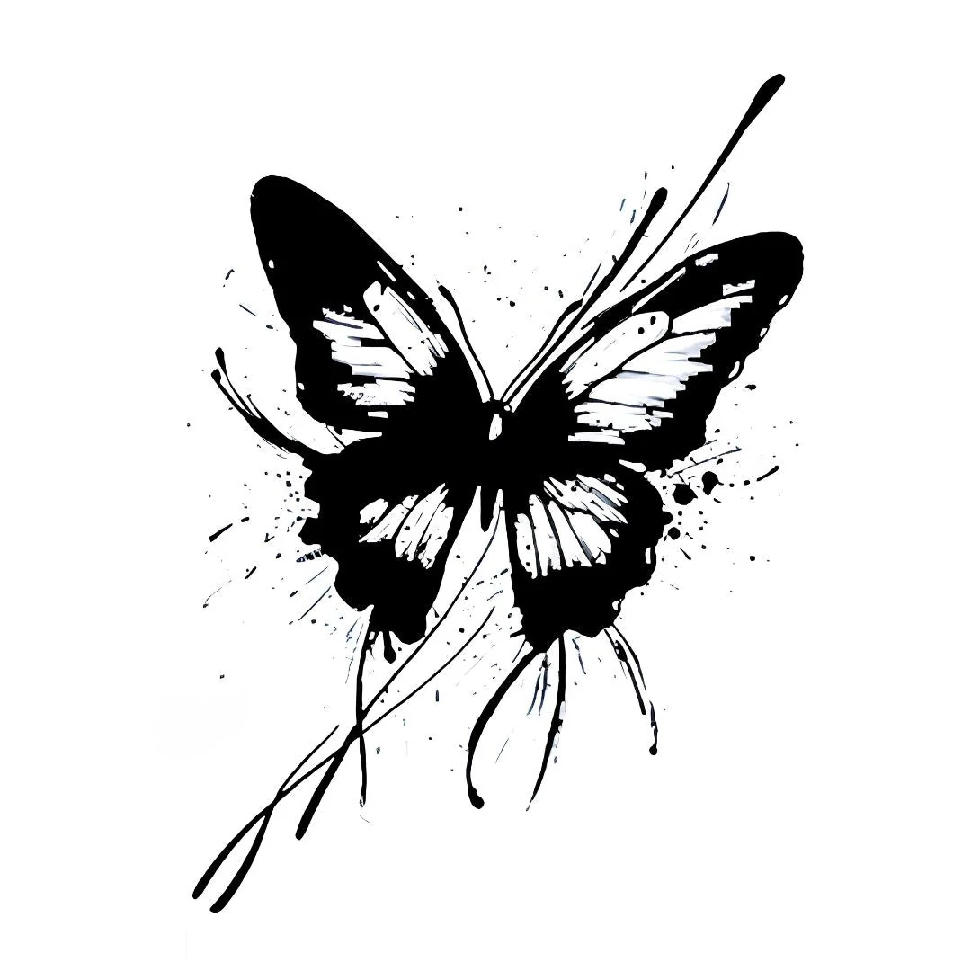 Ink Splash Butterfly Tattoo - Image 2