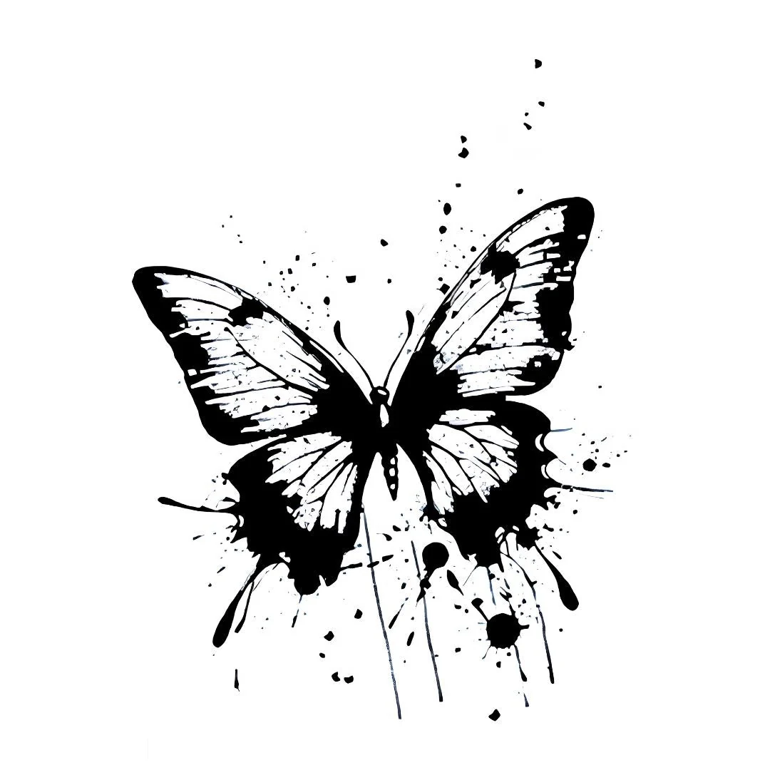 Ink Splash Butterfly Tattoo - Image 2
