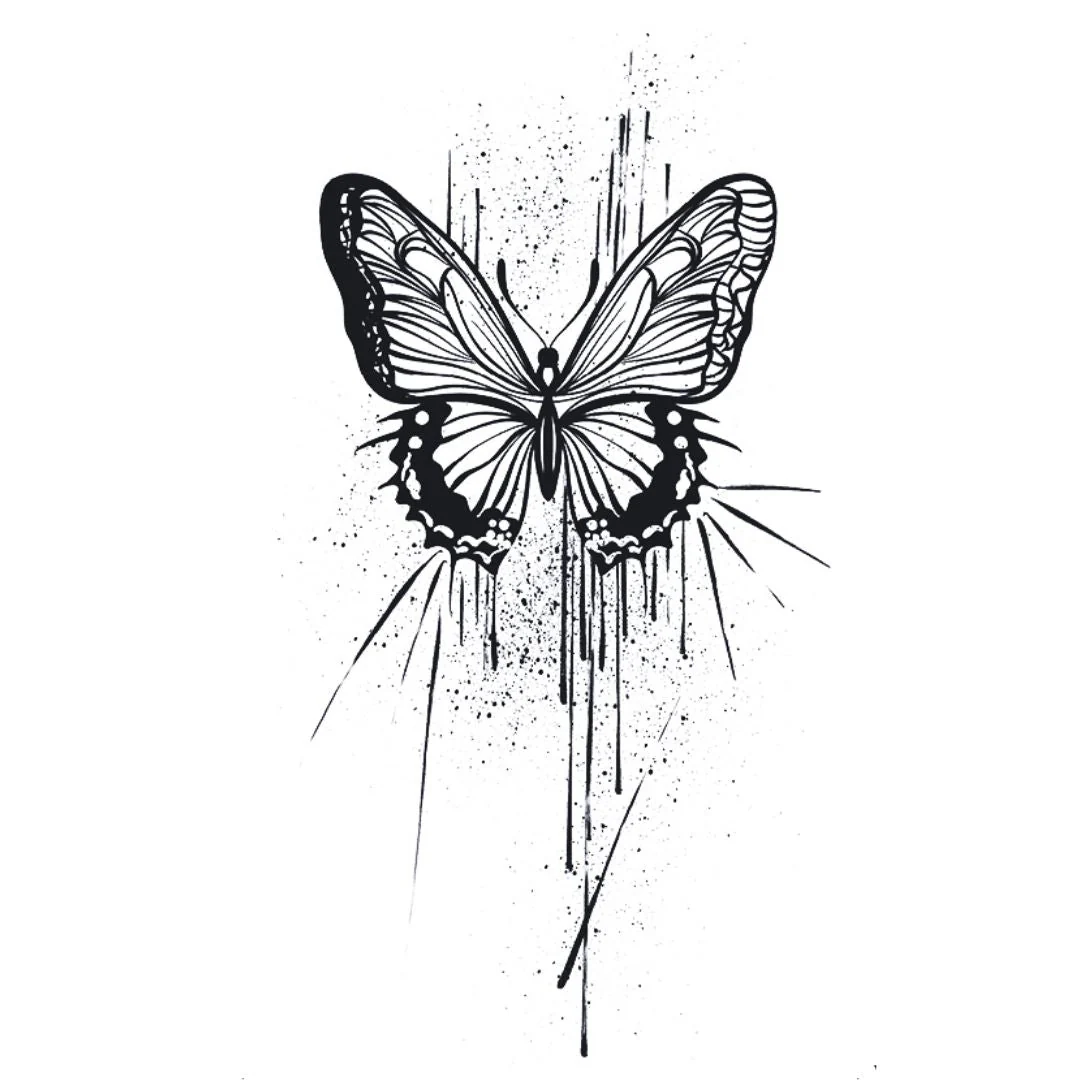 Ink Splash Butterfly Tattoo - Image 2