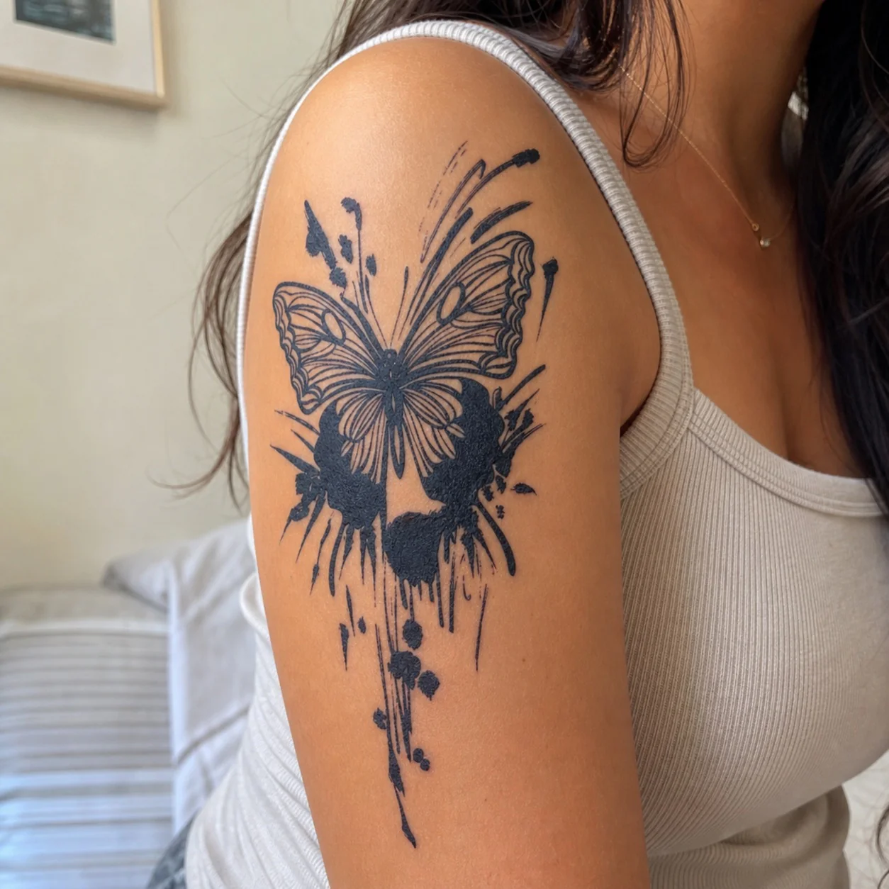 Ink Splash Butterfly Tattoo