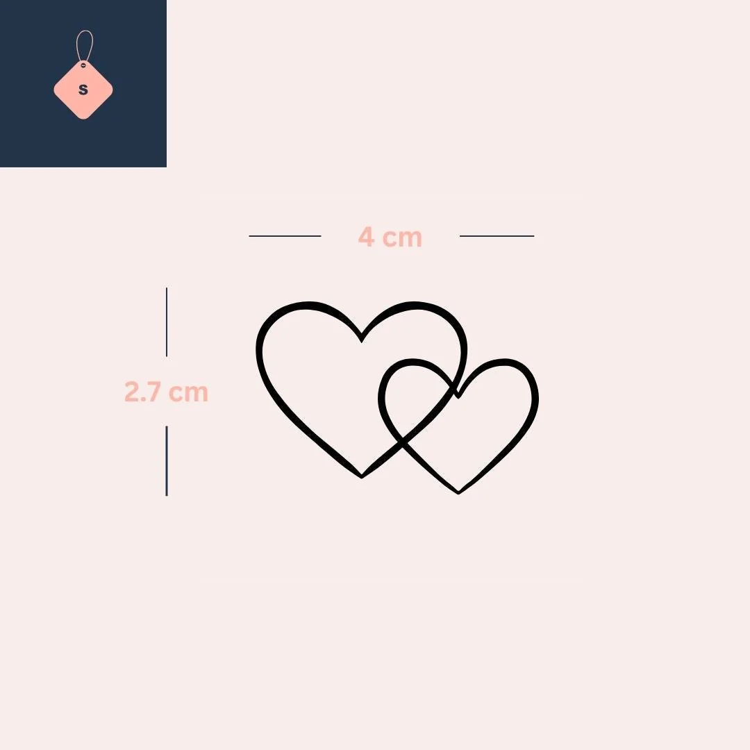 Intertwined hearts temporary tattoo - Image 4