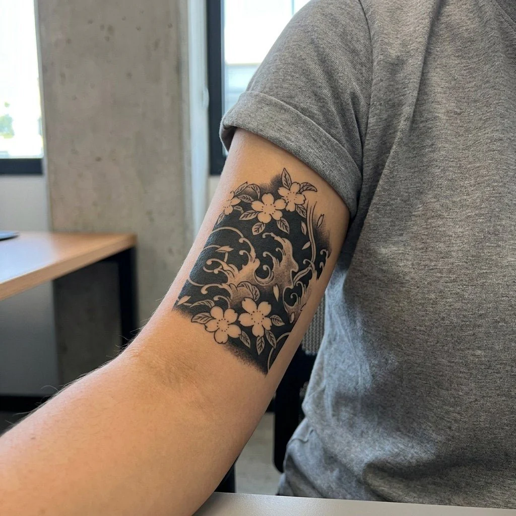 Japanese Cherry Blossom Panel Tattoo