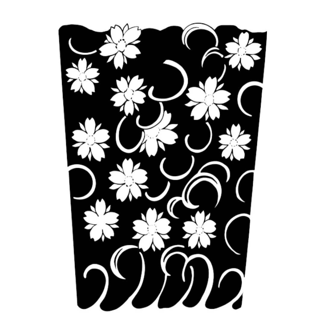 Japanese Cherry Blossom Wave Tattoo - Image 2