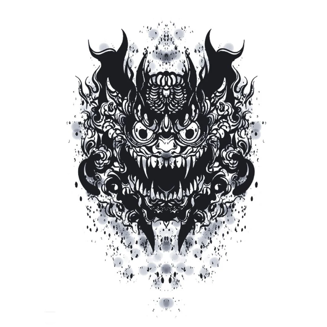 Japanese Oni Demon Mask Tattoo - Image 2