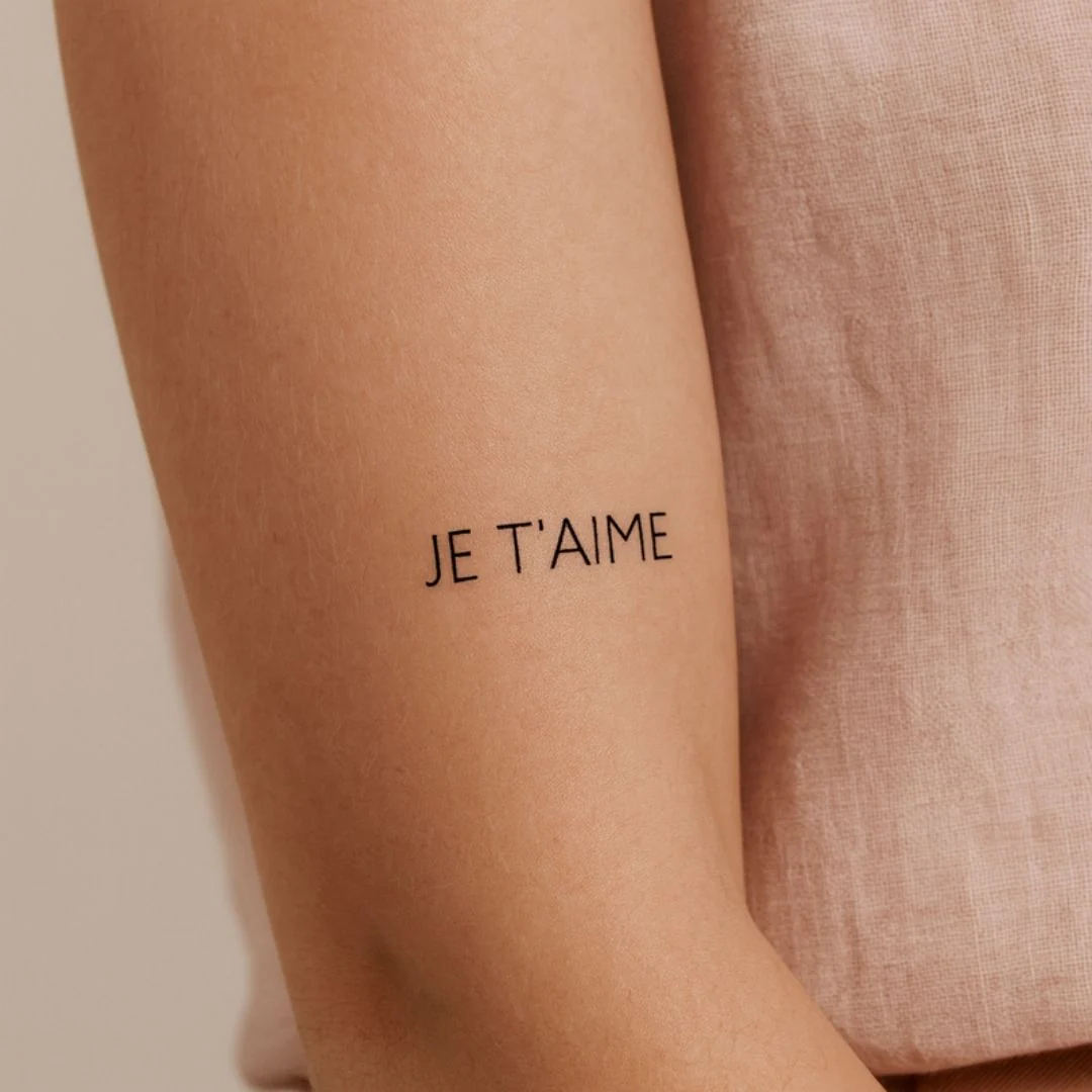 Je t'aime French Temporary Tattoo