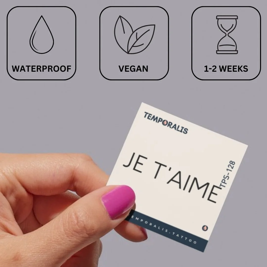 Je t'aime French Temporary Tattoo - Image 3